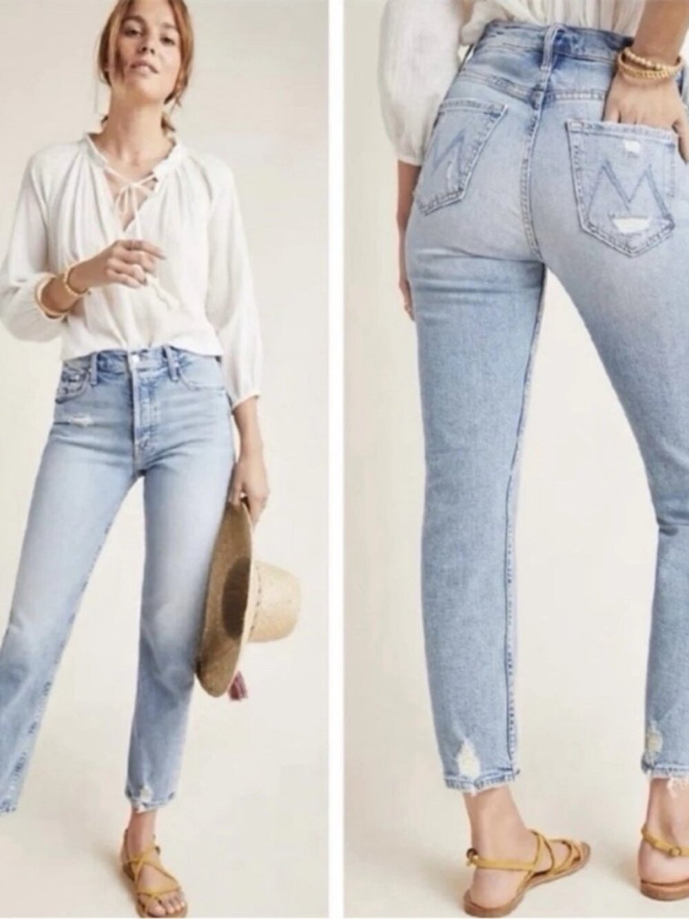 Mother The Tomcat Distressed Cropped Jean True Confessions Size 25